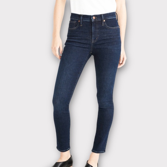 Madewell 9" Mid-Rise Skinny Jeans 28 Orland Wash TENCEL Denim Dark Wash Premium - Picture 1 of 11